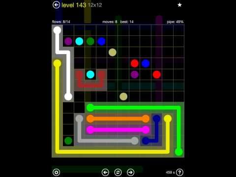 Video guide by iOS-Help: Flow Free 12x12 level 143 #flowfree