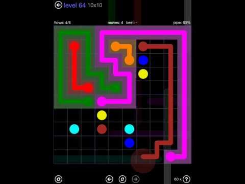 Video guide by iOS-Help: Flow Free 10x10 level 64 #flowfree