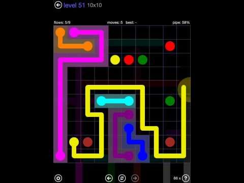 Video guide by iOS-Help: Flow Free 10x10 level 51 #flowfree
