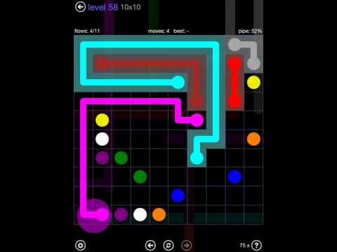 Video guide by iOS-Help: Flow Free 10x10 level 58 #flowfree