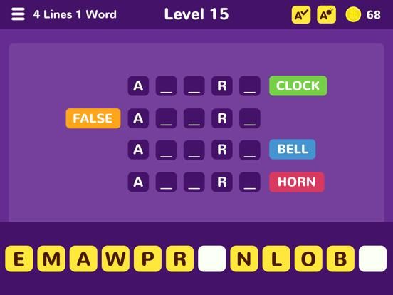 4 Lines 1 Word game screenshot