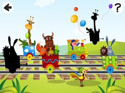 A Find the Shadow Game for Children: Learn and Play with Animals Boarding a Train game screenshot