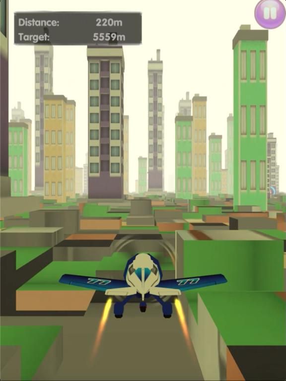 Airplane fly in city game screenshot