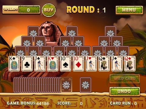 Ancient Egyptian Tri Tower Pyramid Solitaire game screenshot