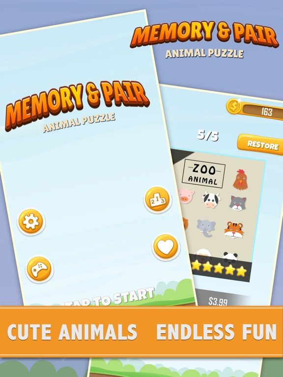 Animal Puzzle: Memory and Pair game screenshot