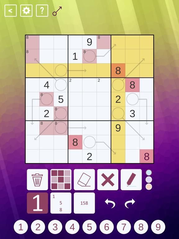 Arrow Sudoku game screenshot