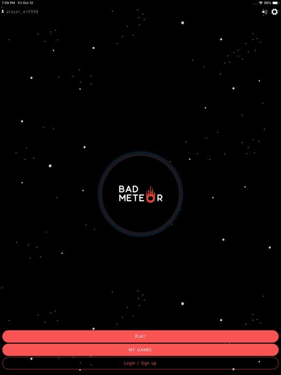 Bad Meteor App Screenshot