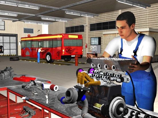 Big Bus Mechanic Simulator: Repair Engine Overhaul game screenshot