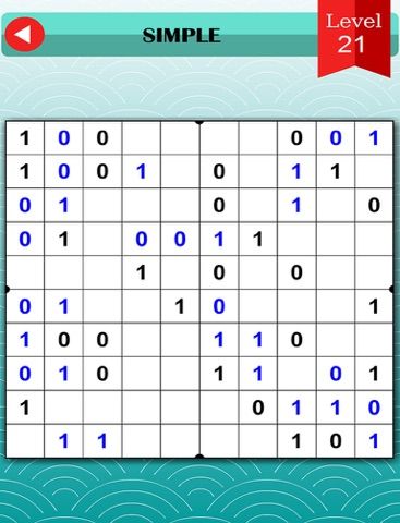 Binary Puzzle (Challenge your Brain) game screenshot