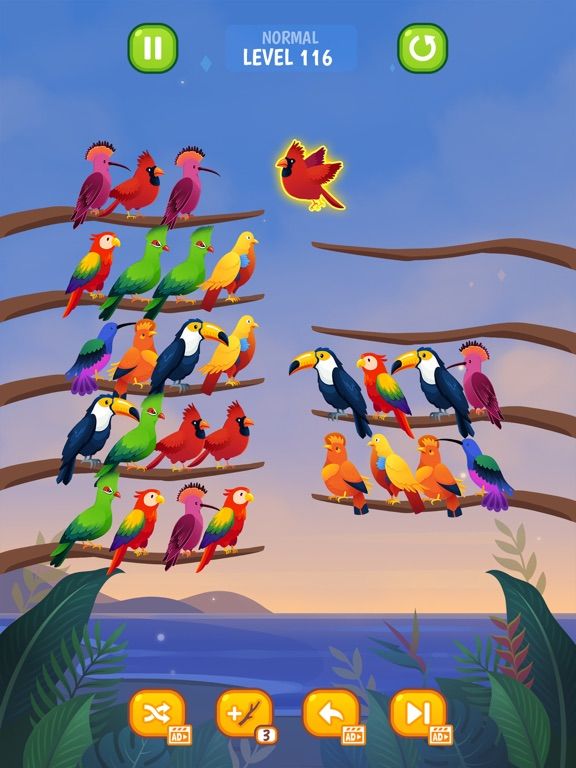 Bird Sort Puzzle game screenshot