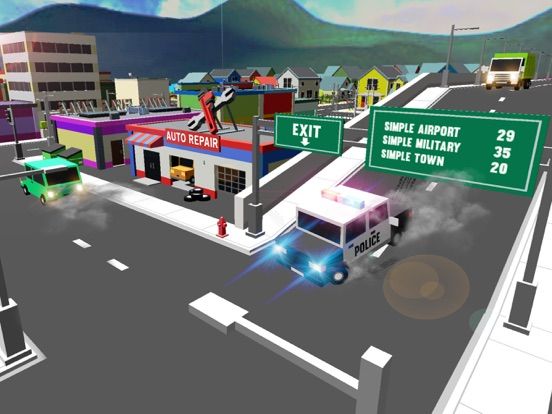 Blocky Police Car Chase 2018 App Screenshot