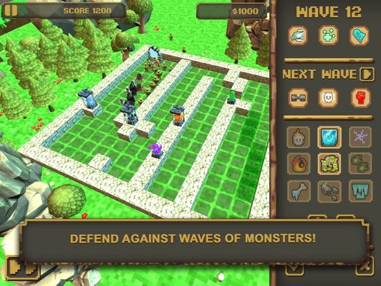 Blocky Tower Defense: Craft 3D game screenshot