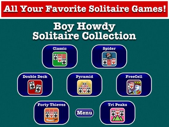 Boy Howdy Solitaire Collection game screenshot