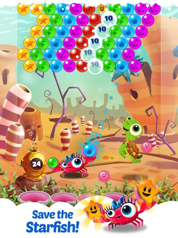 Bubble Heroes: Starfish Rescue game screenshot