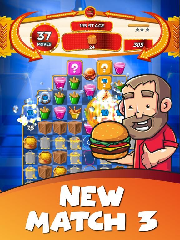 Burger Match 3 game screenshot