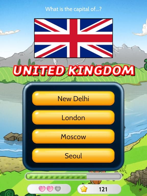 Capitals Quizzer game screenshot