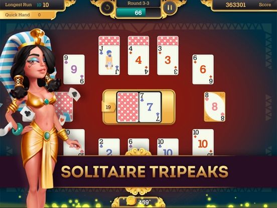 Cleopatra Solitaire TriPeaks App Screenshot