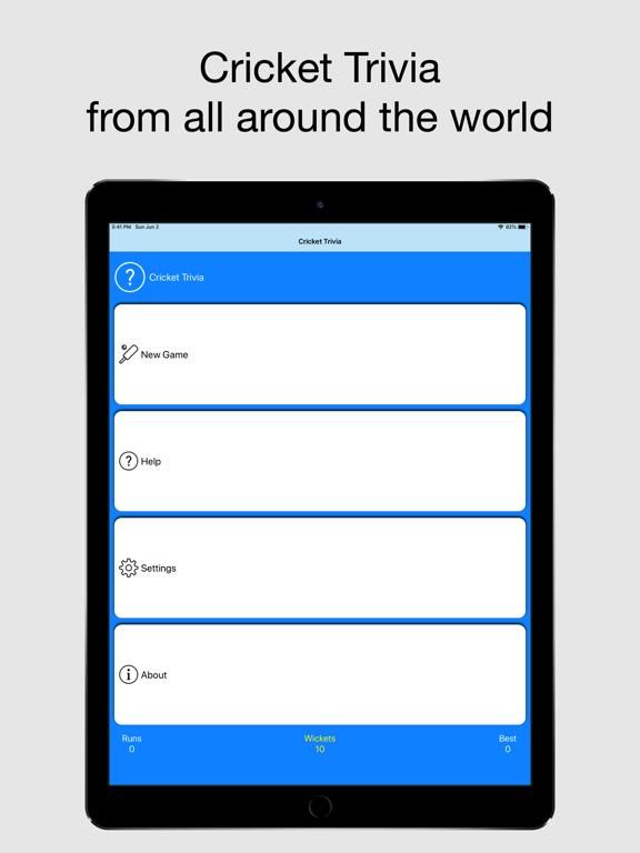Cricket Trivia App Screenshot