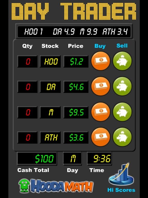 Day Trader Game App Screenshot