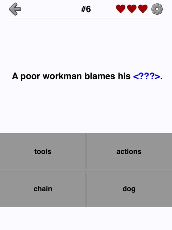 English Proverbs game screenshot