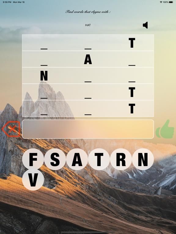 Find words that rhyme App Screenshot
