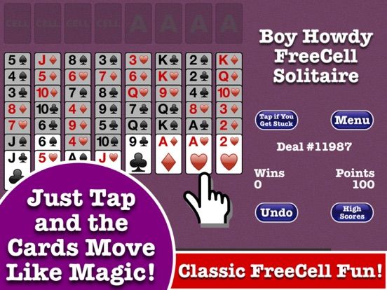 FreeCell Solitaire Classic Strategy Card Stacks Game game screenshot