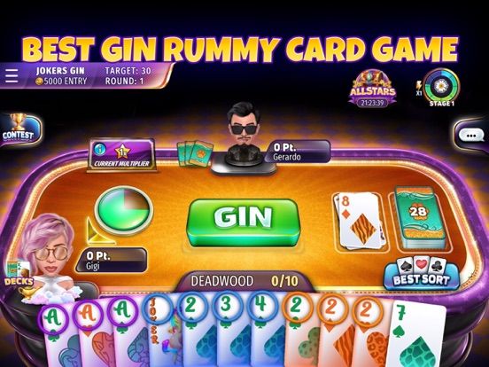 Gin Rummy Stars game screenshot