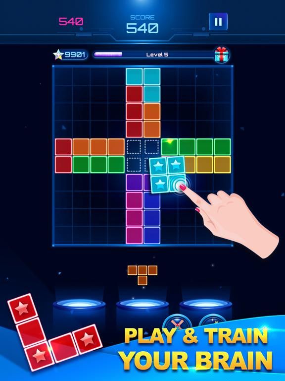 Glow Block Puzzle Game App Screenshot