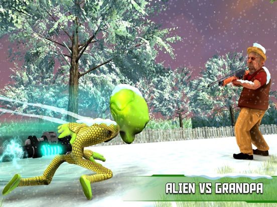Green Alien-scary grandpa game screenshot