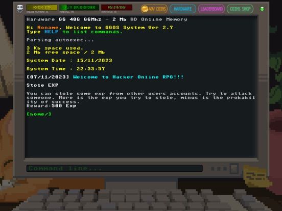 Hacker Online RPG game screenshot