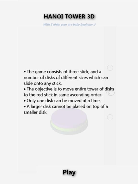 HANOI TOWER 3D game screenshot