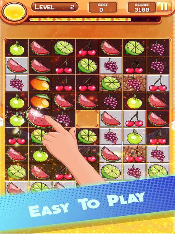 Happy Fruit Bunny Match 3 Game App Screenshot