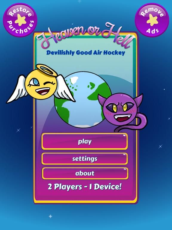 Heaven or Hell Air Hockey App Screenshot