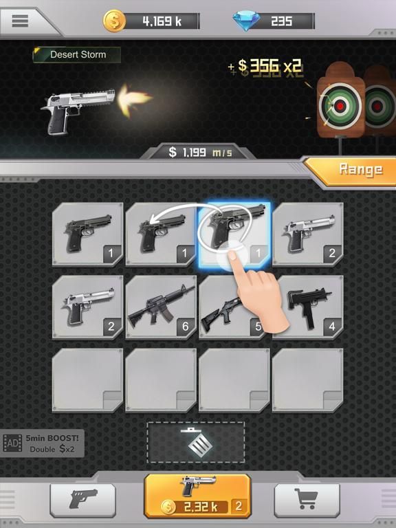 Idle Gun Range: Merge n Shoot! game screenshot