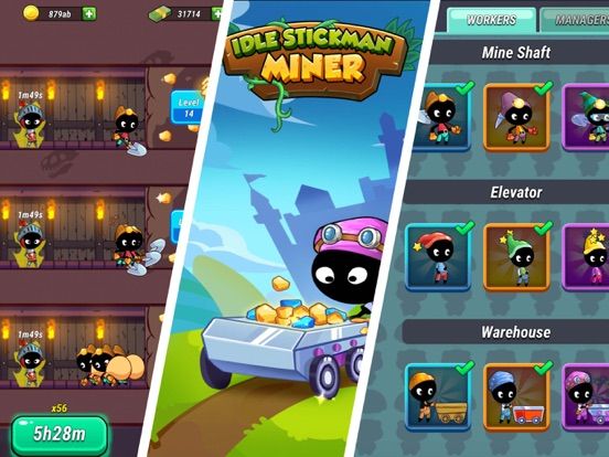 Idle Stickman Miner game screenshot