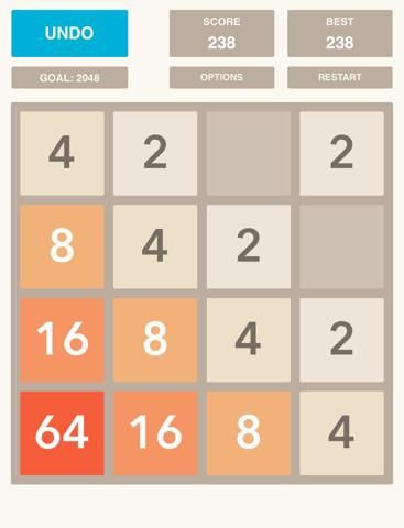 Infinity 2048 Plus UNDO Number Puzzle Game game screenshot