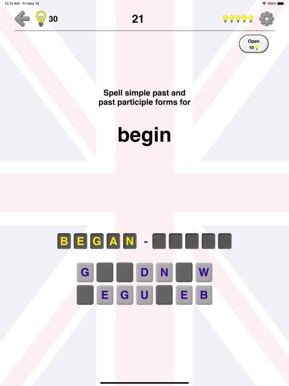 Irregular Verbs of English game screenshot