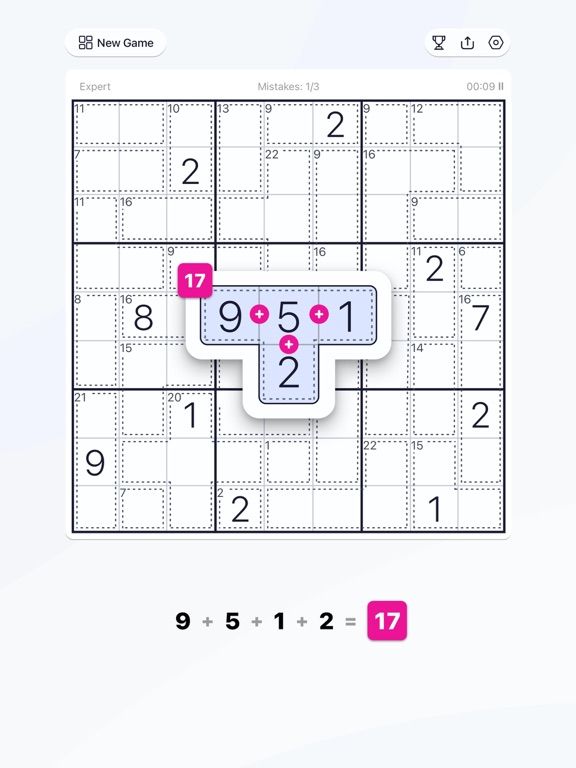 Killer Sudoku game screenshot
