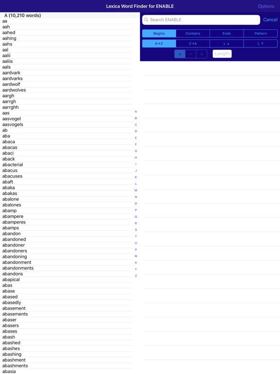 Lexica Word Finder for ENABLE game screenshot