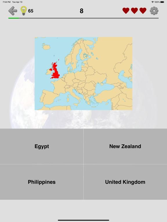 Maps of All Countries in the World: Guess Map Quiz game screenshot
