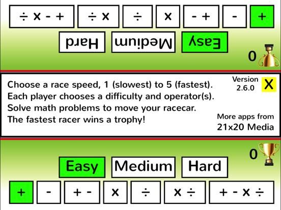 Math Racing game screenshot