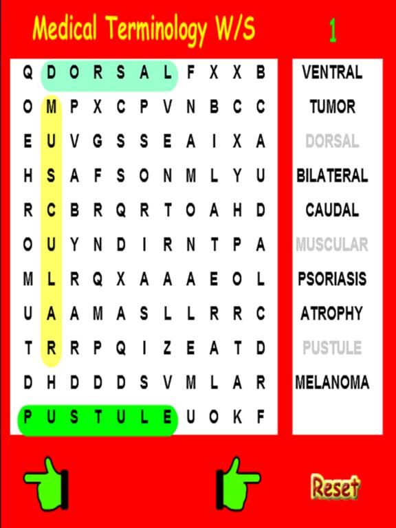 Medical Terminology Wordsearch game screenshot
