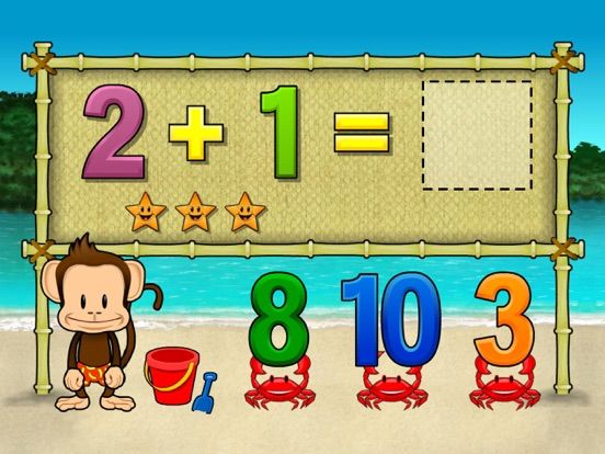 Monkey Math School Sunshine game screenshot