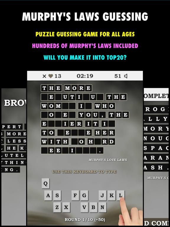 Murphy Laws Guessing Game PRO App Screenshot