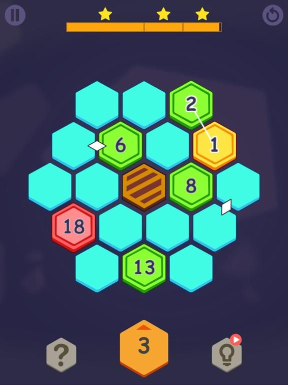 Number Hexagon Puzzle App Screenshot