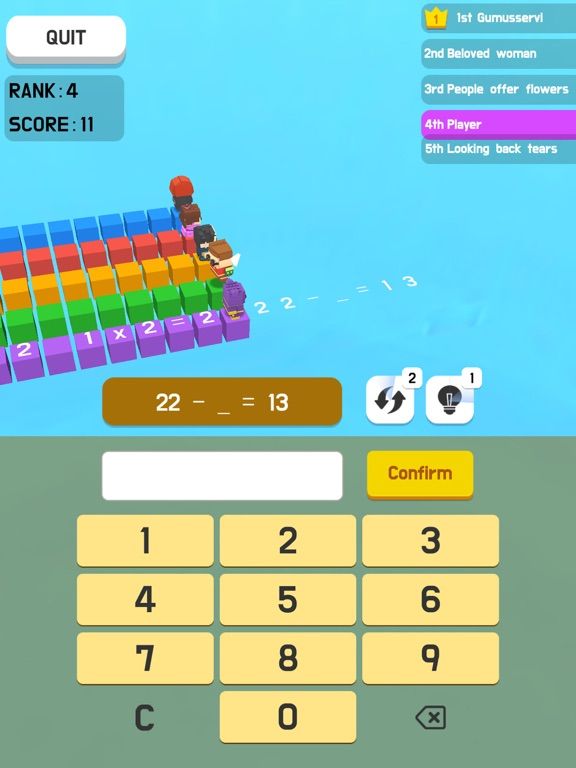 NumRace game screenshot