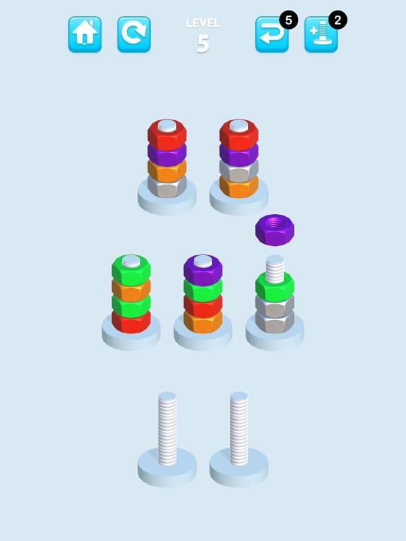 Nuts And Bolts Sort game screenshot