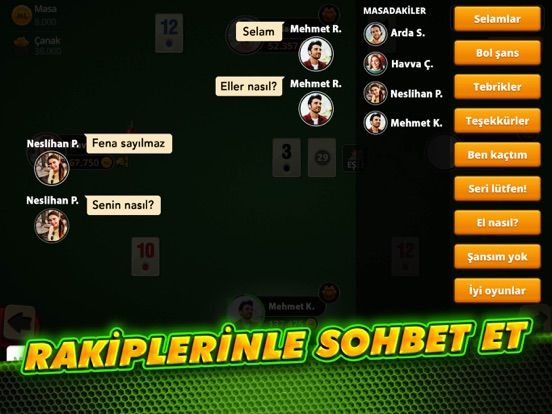 Okey Çanak game screenshot