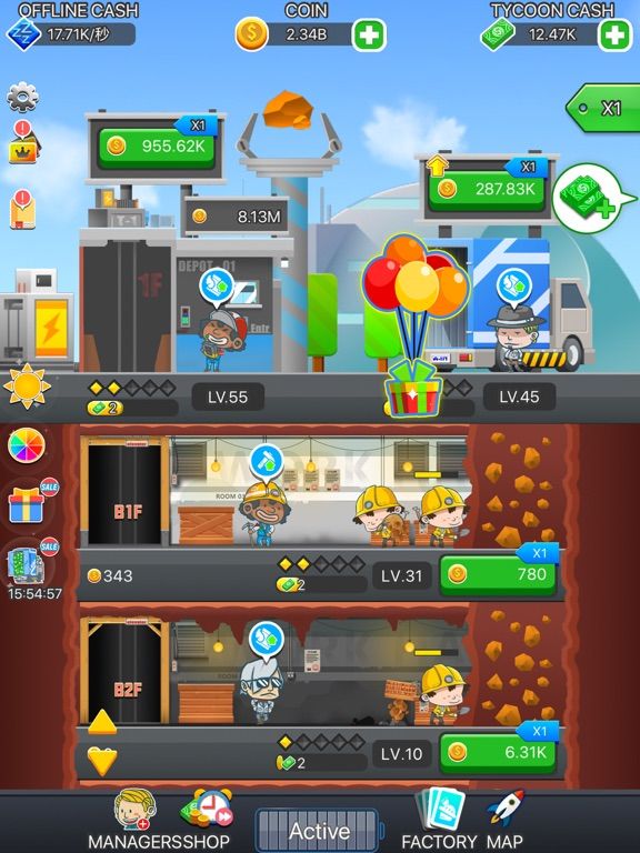 Ore tycoon-idle Mining game App Screenshot