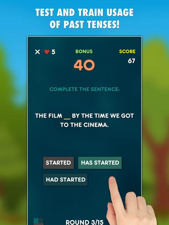 Past Tenses Grammar Test PRO game screenshot